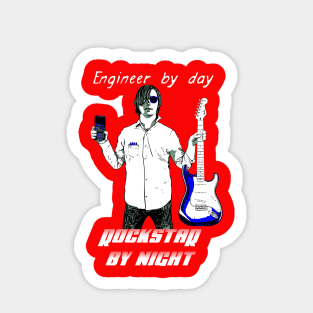 Engineer by day rockstar by night Sticker